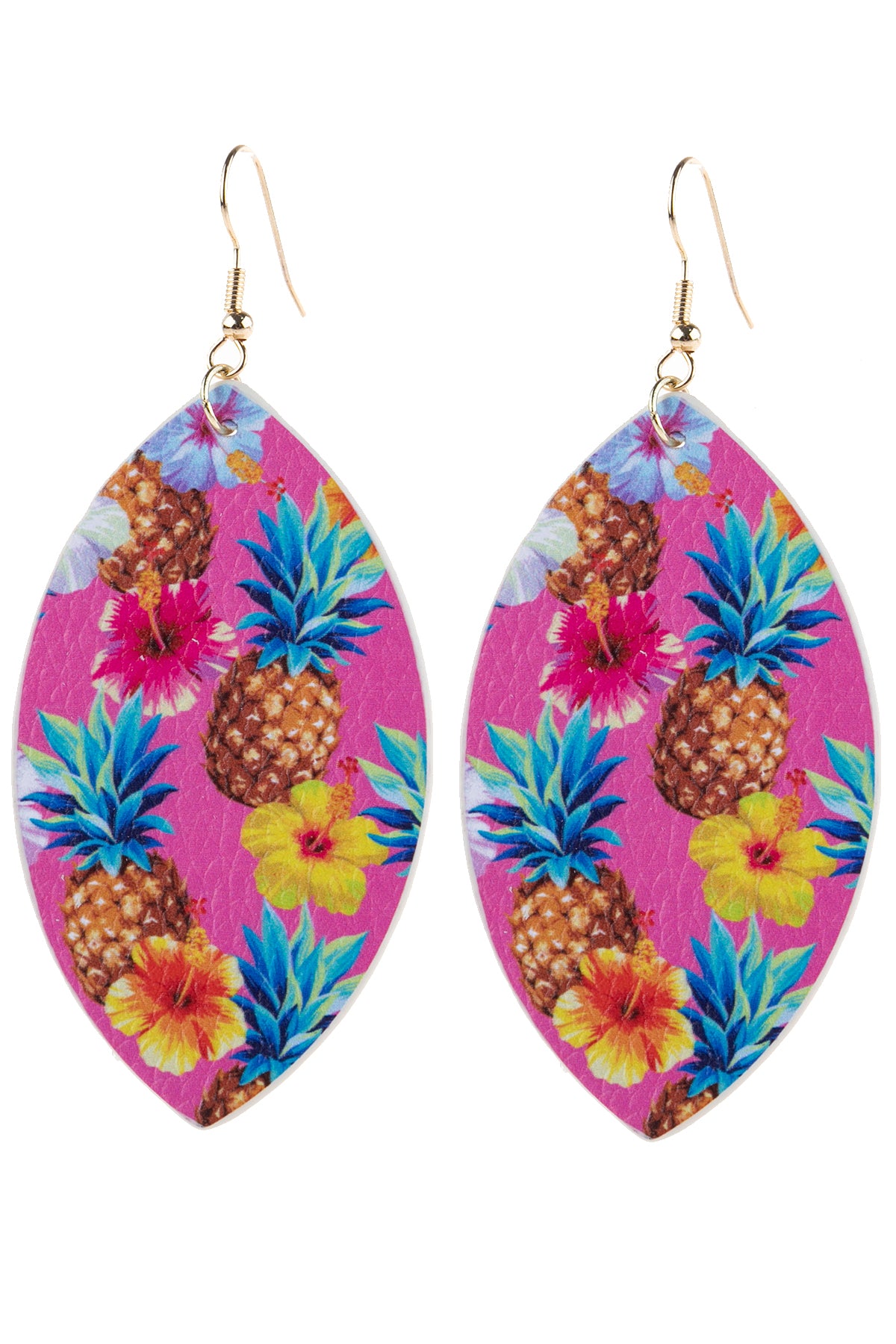 Tropical Print Marquise Drop Earrings