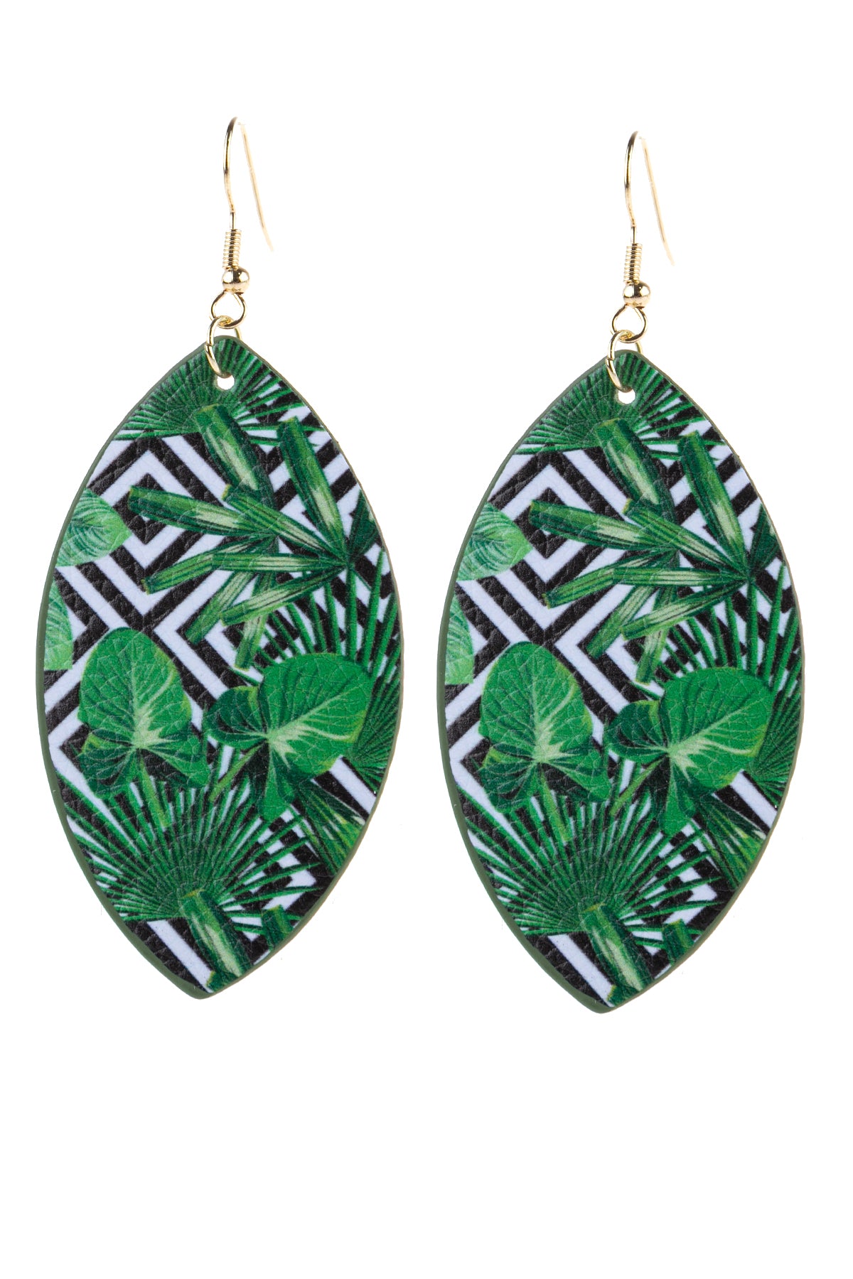 Tropical Print Marquise Drop Earrings