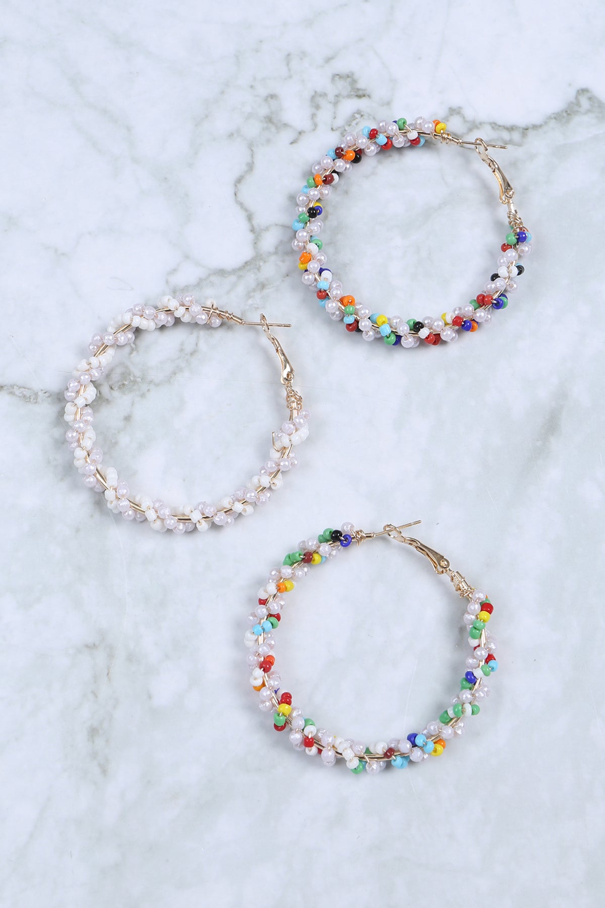 Wrap Seed Beads Boho Earrings Set Multicolor