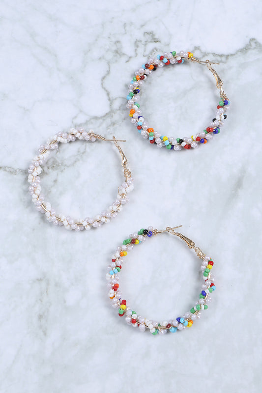 Wrap Seed Beads Boho Earrings Set Multicolor