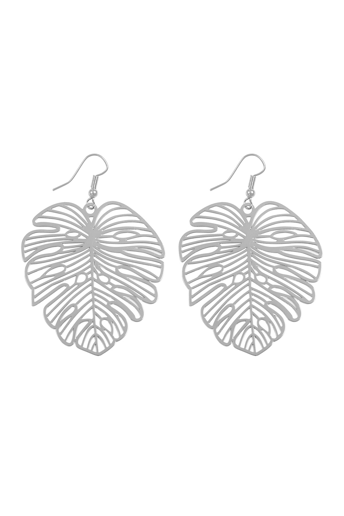 Monstera Leaf Laser Cut Filigree Earrings