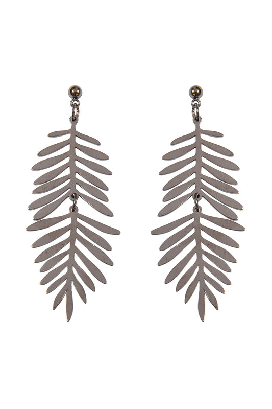 Metal Leaf Dangle Drop Earrings