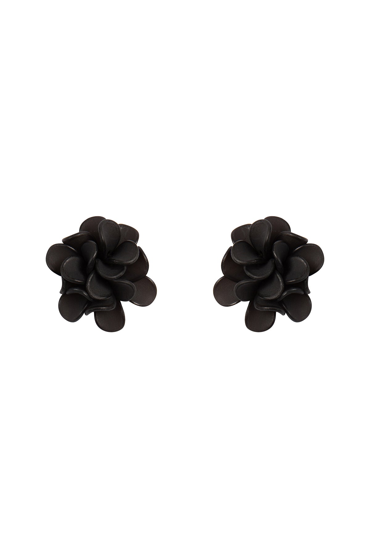 Acrylic Flower Petals Post Stud Earrings White