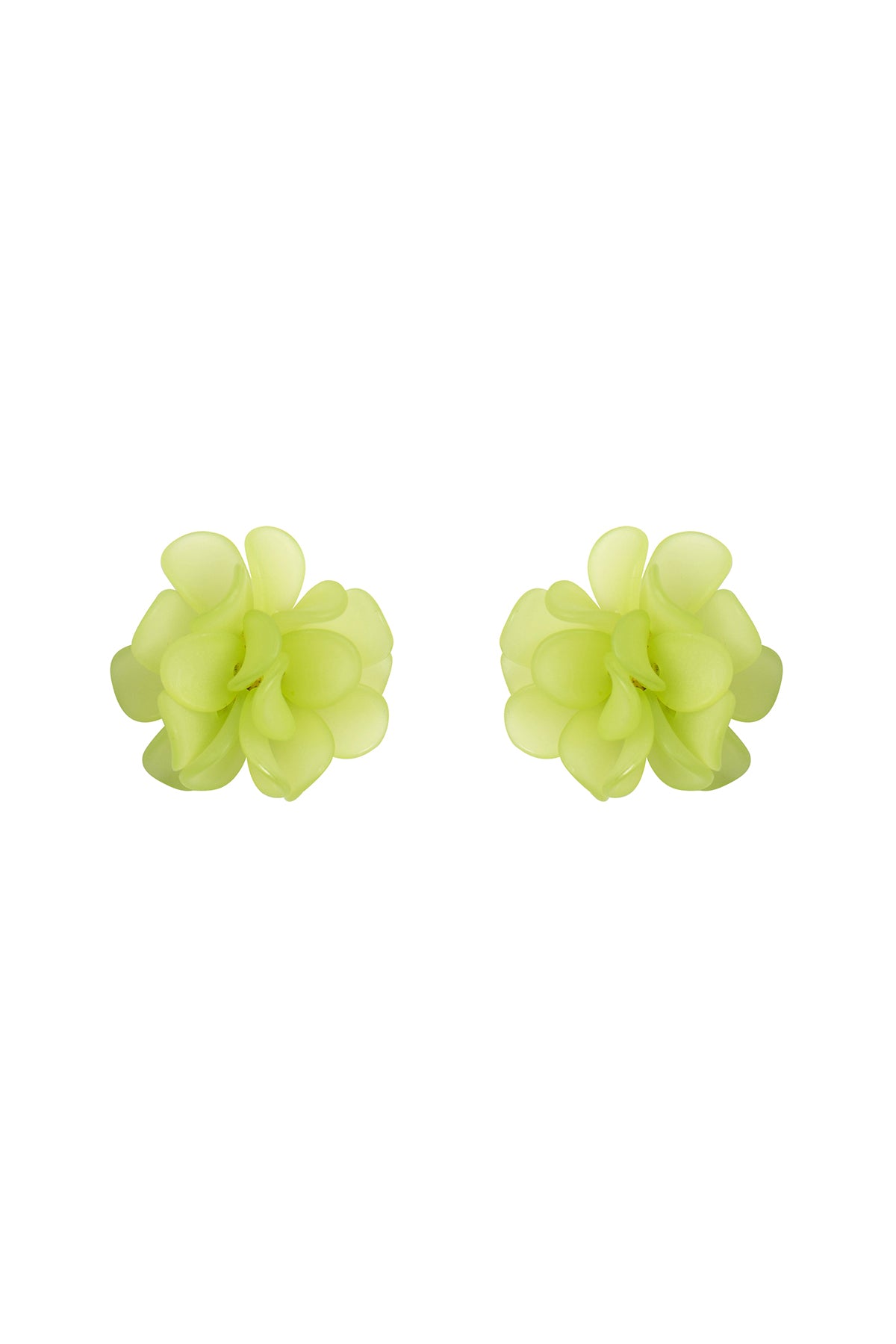 Acrylic Flower Petals Post Stud Earrings White