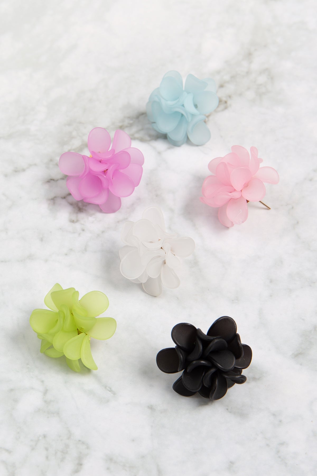 Acrylic Flower Petals Post Stud Earrings
