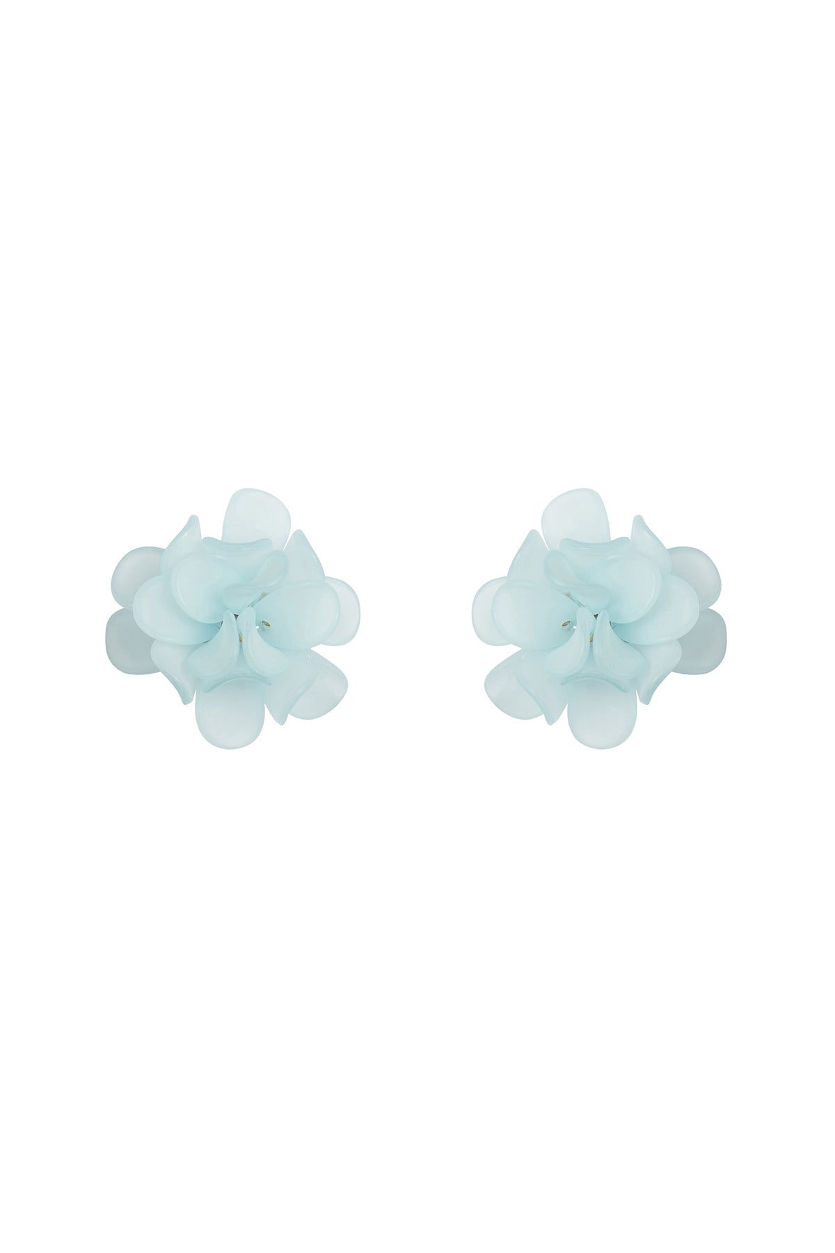 Acrylic Flower Petals Post Stud Earrings White