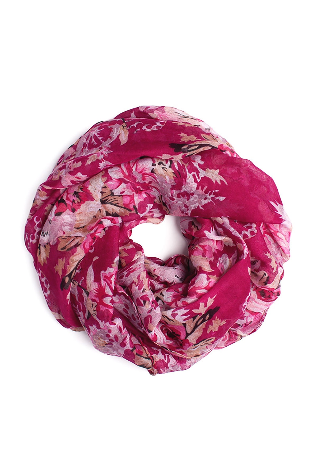 Burgundy Floral Infinity Scarf