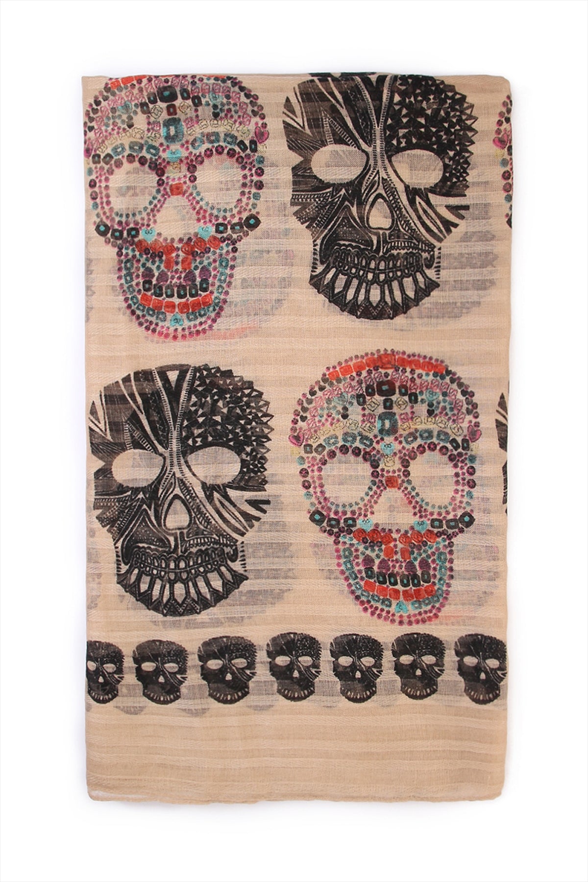 (Holloween) Oblong- Sugar Skull Scarf