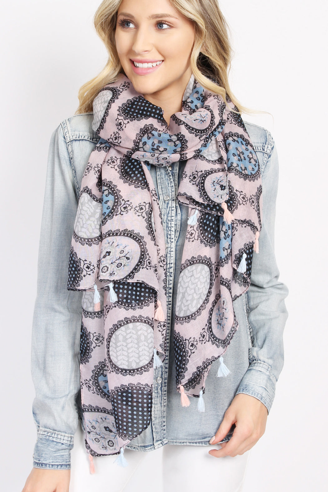 Multi Printed Oblong Scarf