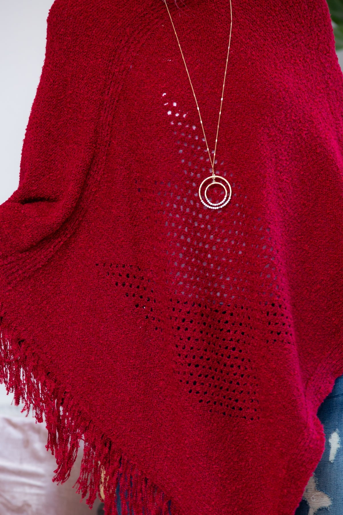Soft Knit Fringe Poncho