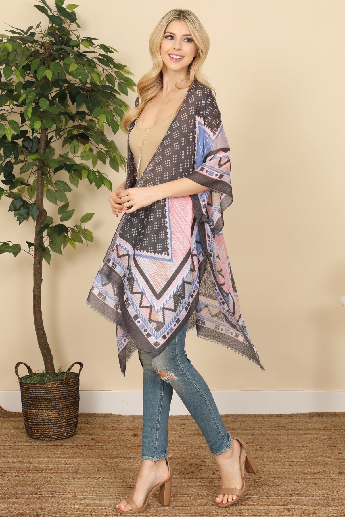 Bohemian Open Front Tassel Kimono