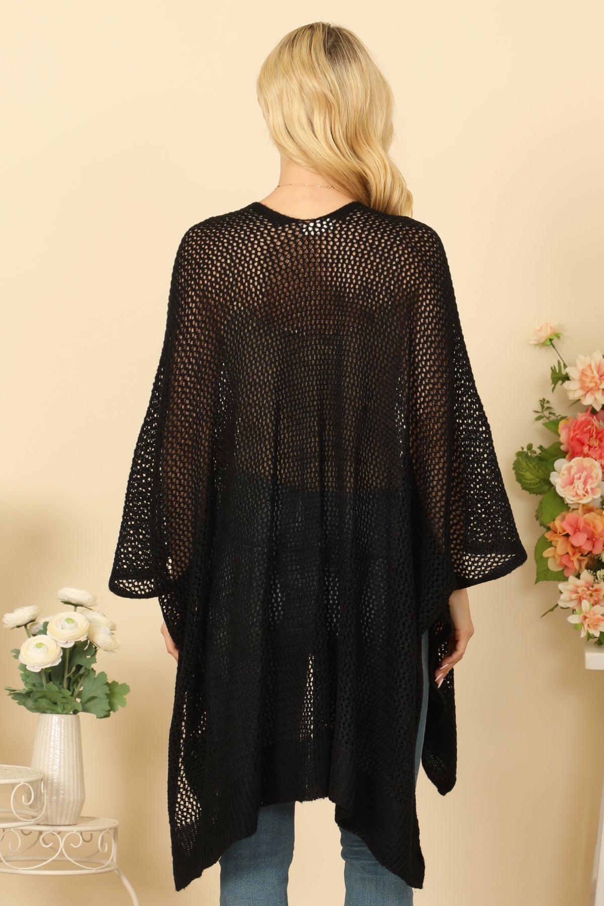 Women's Crochet Mesh Kimono Cardigan for Summer