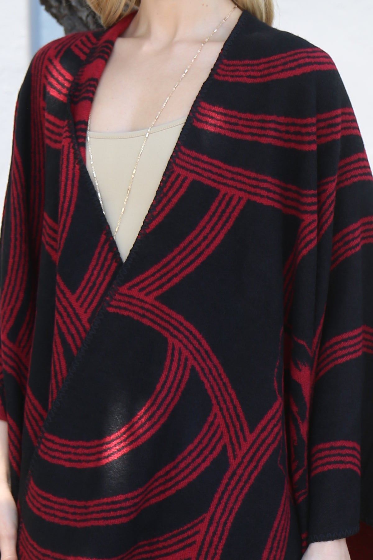 Flower Geometric Print Open Front Kimono