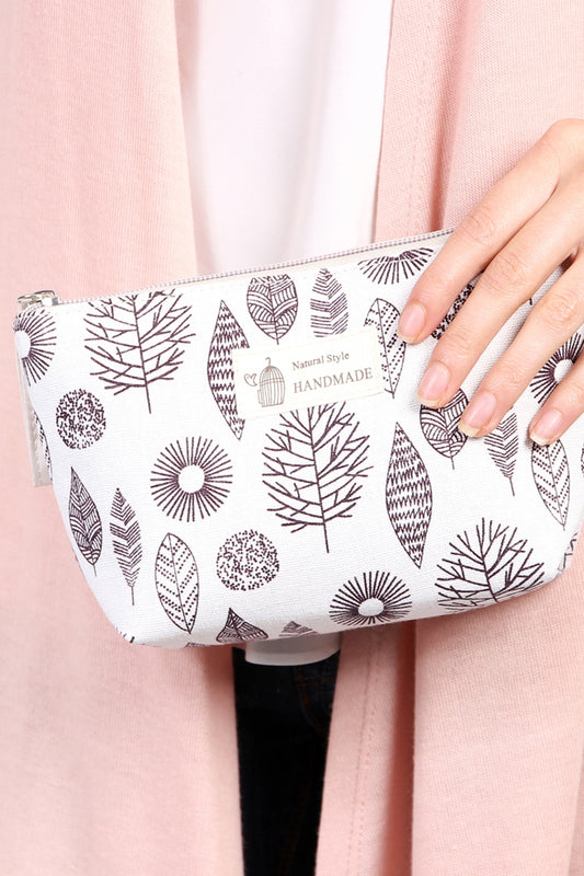 Leaf Printed Cosmetic Bag