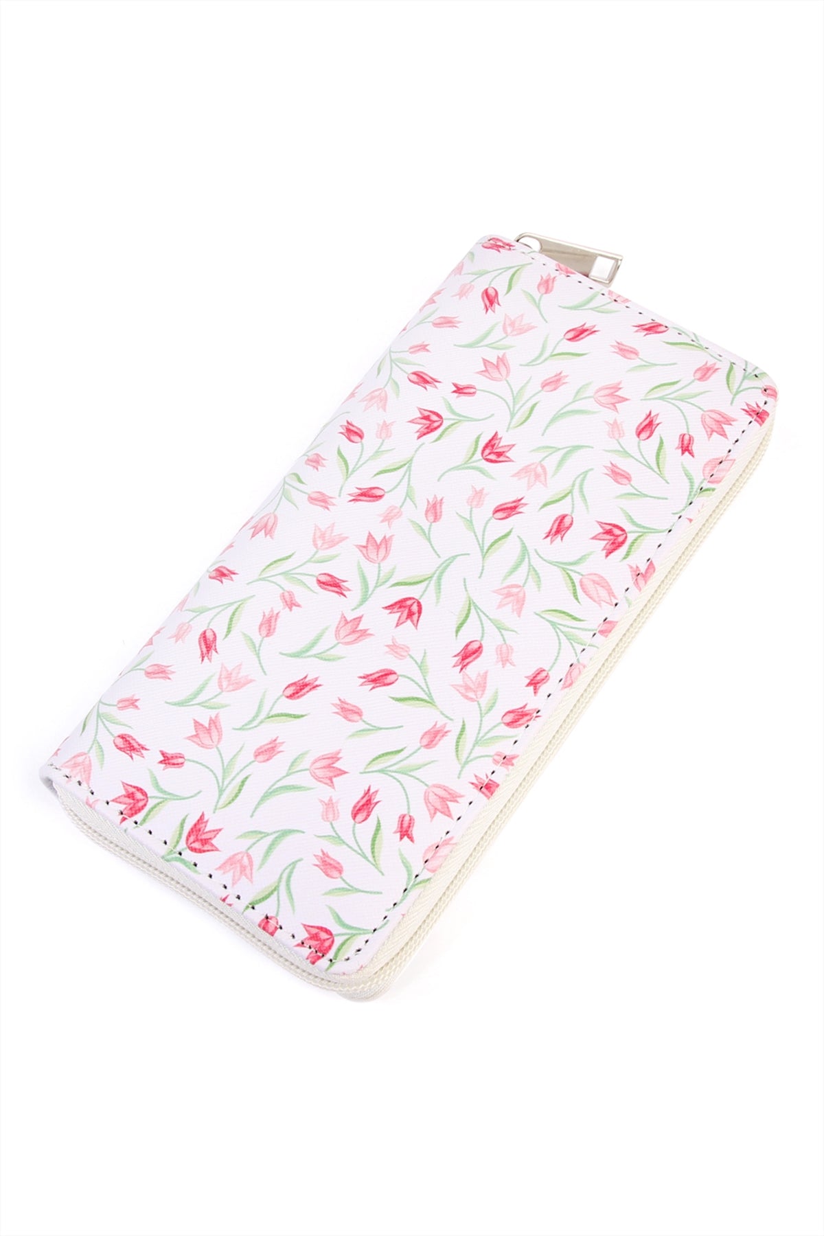 Floral Print Single Zipper Wallet