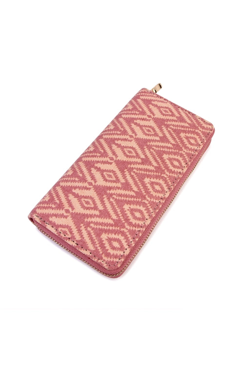 Pink Chevron Zipper Wallet