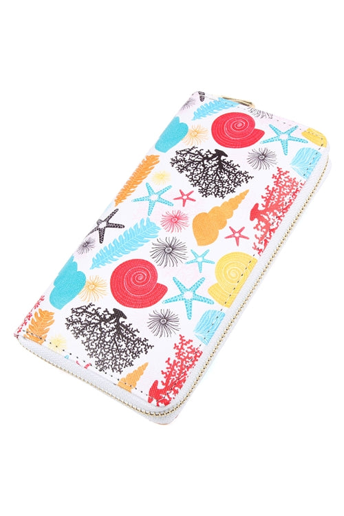 Sea Creatures Printed Zipper Wallet / 1PC