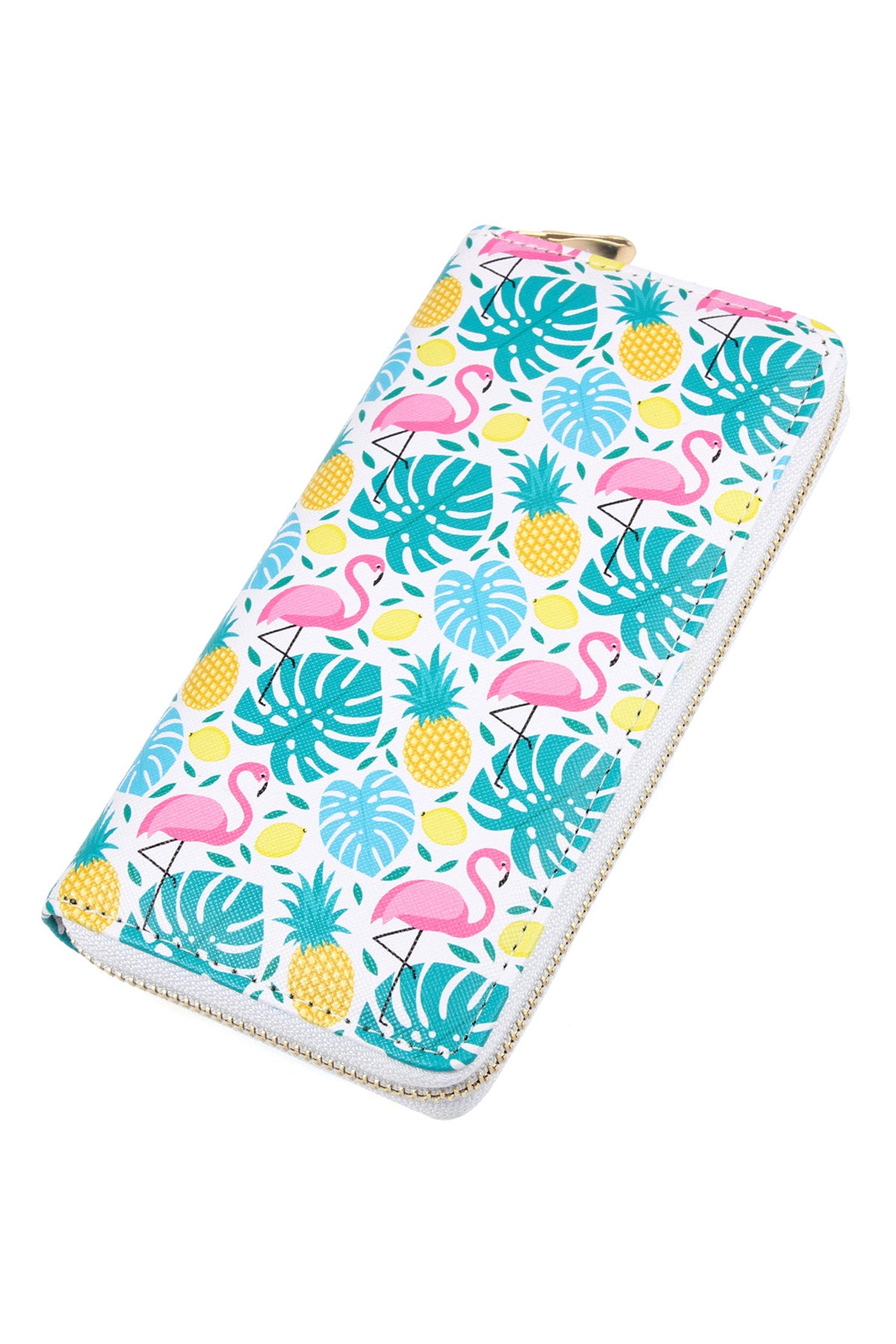 Flamingo Pineapple Print Zipper Wallet / 6PCS