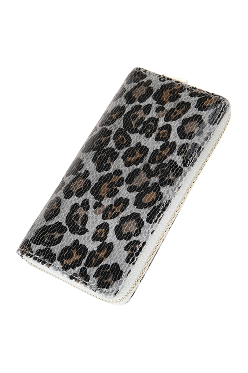 Leopard Leather Single Zipper Wallet / 1PC