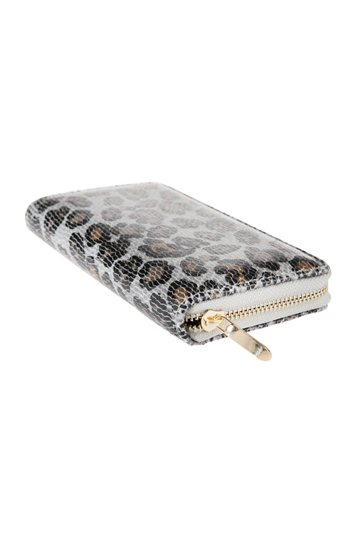 Leopard Leather Single Zipper Wallet / 1PC