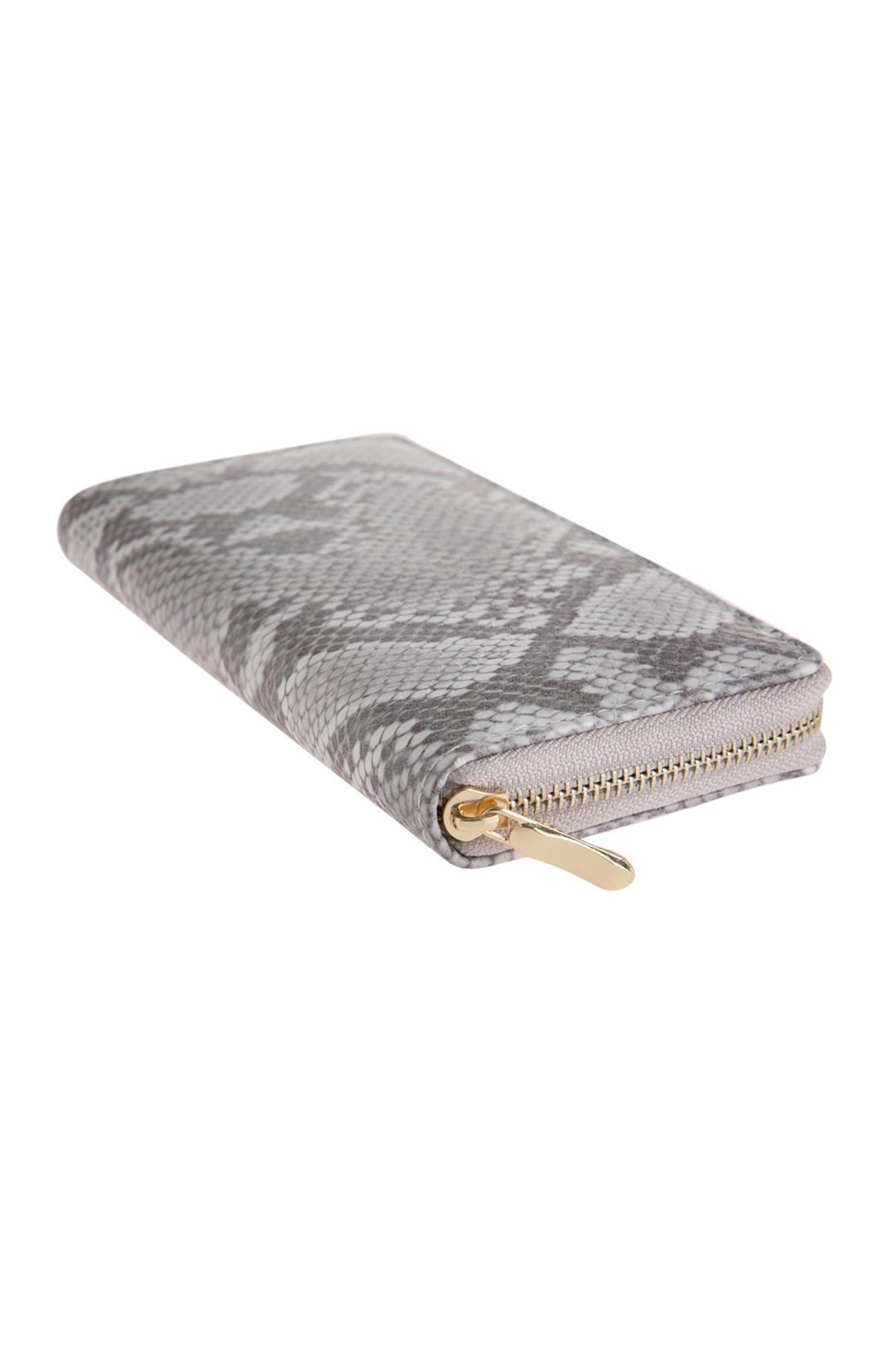 White Python Skin Printed Single Zipper Wallet / 6PCS