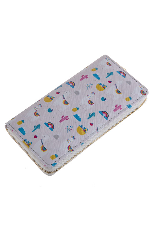 Llama Printed Zipper Wallet