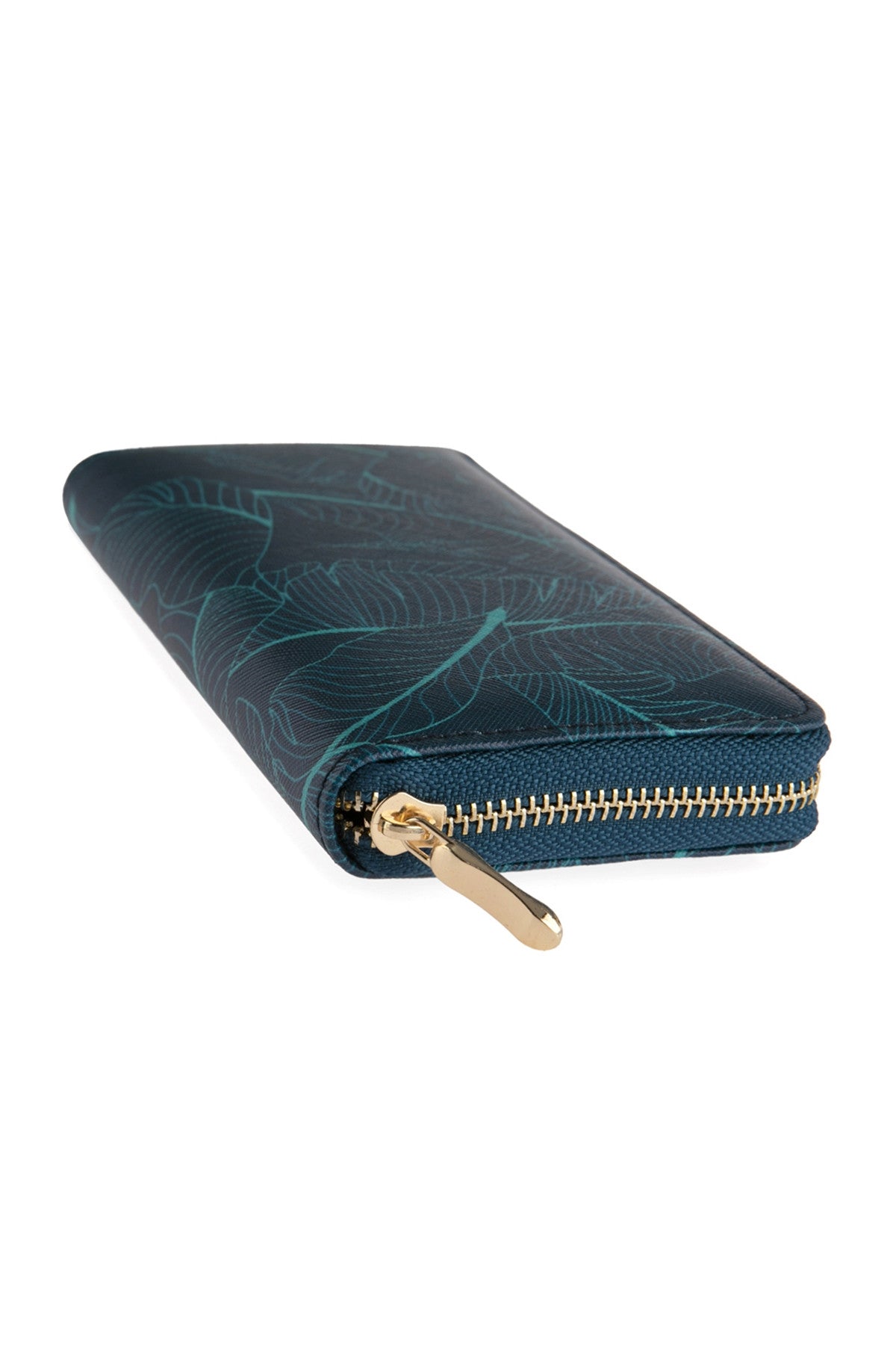 Neon Line Botanical Printed Zipper Wallet