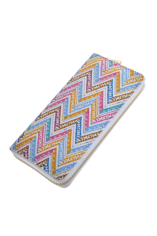Style 1 Chevron Printed Zipper Wallet