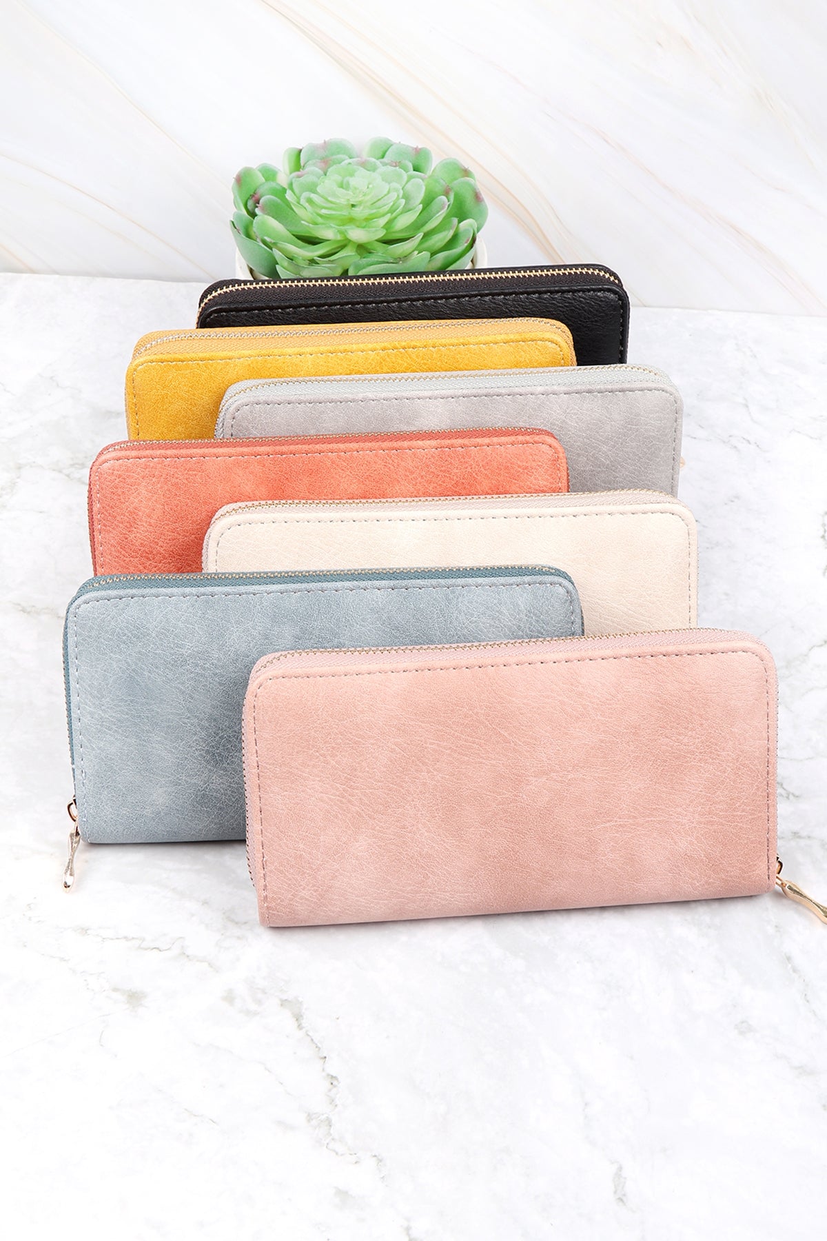 Smoke Print Zipper Wallet