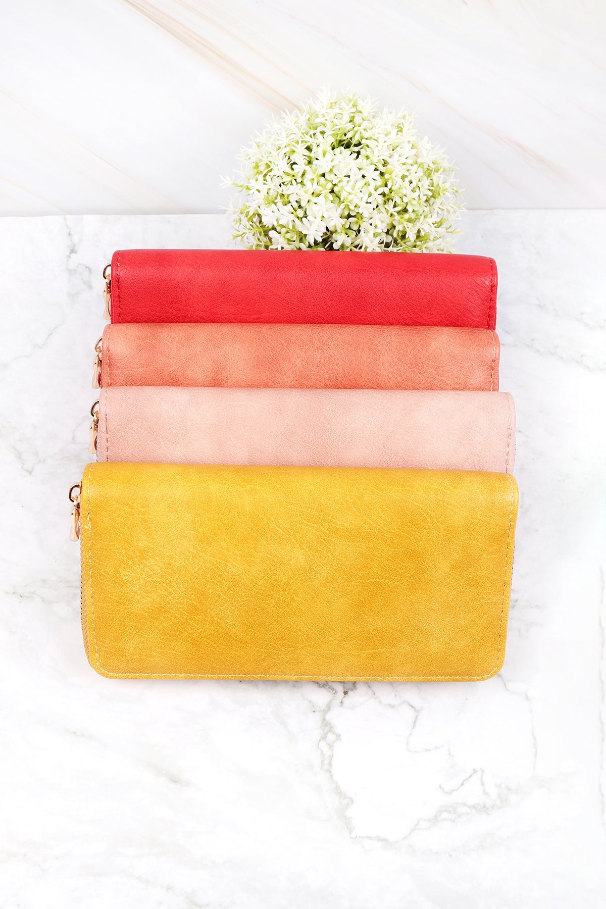 Smoke Print Zipper Wallet