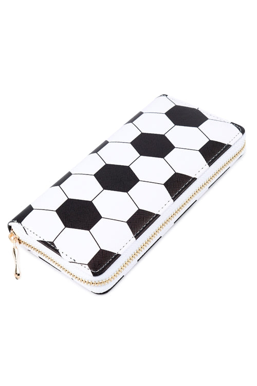 Sports Zipper Leather Wallet - Soccer