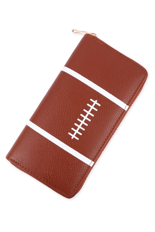 Sports Zipper Leather Wallet - Football