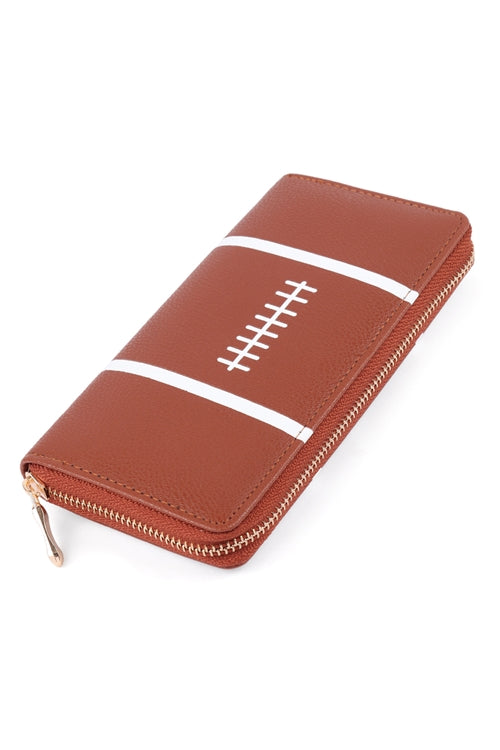 Sports Zipper Leather Wallet - Football