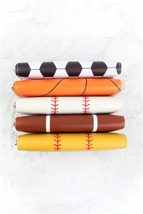 Sports Zipper Leather Wallet - Baseball