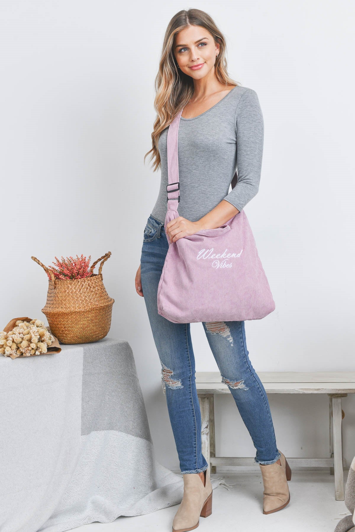 Weekend Vibes Fashion Crossbody Shoulder Tote Bag