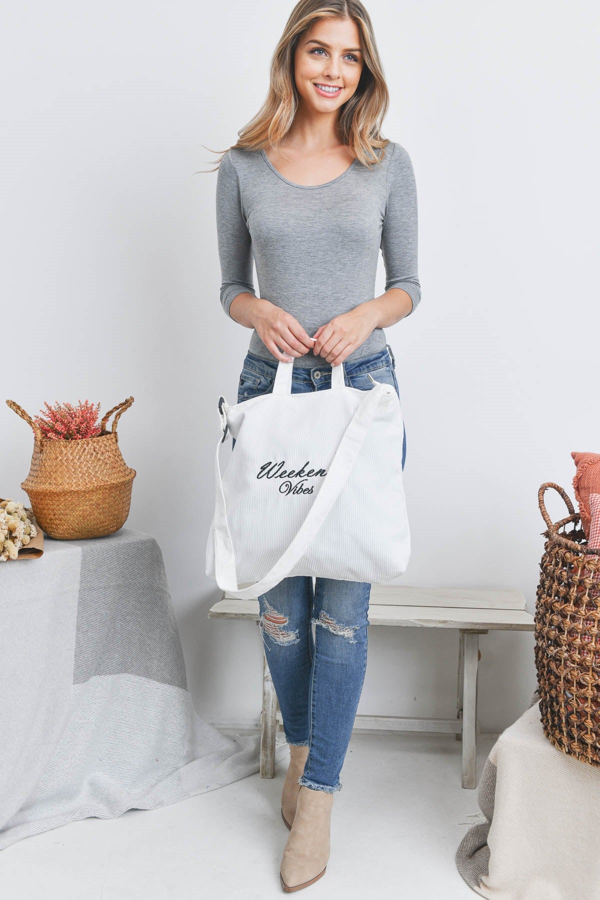 Weekend Vibes Fashion Crossbody Shoulder Tote Bag