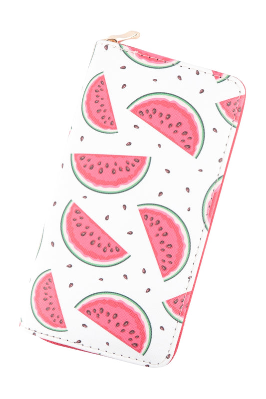 Watermelon Print Zipper Wallet