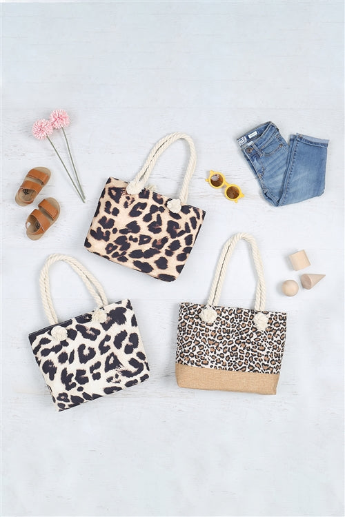 Kids Animal Print Cheetah Summer Fashion Tote Bag