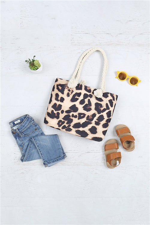 Kids Animal Print Leopard Summer Fashion Tote Bag