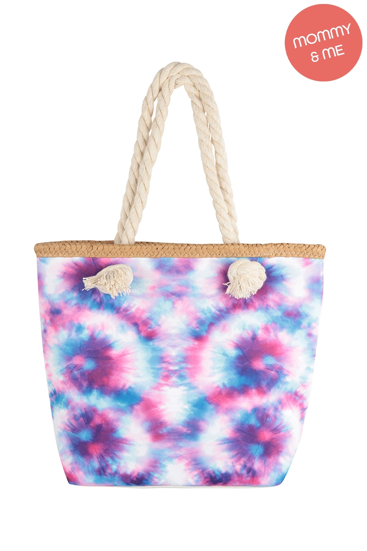 Kids Tie Dye Rope Handle Summer Tote Bag