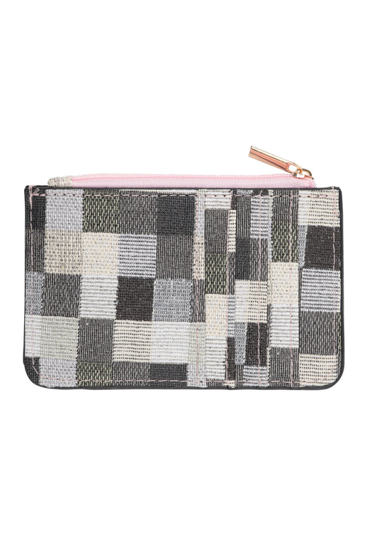 Tile Pattern with Card Holder Zipper Wallet