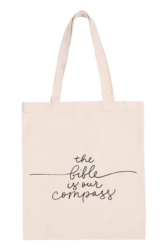 The Bible is Our Compass Print Tote Bag