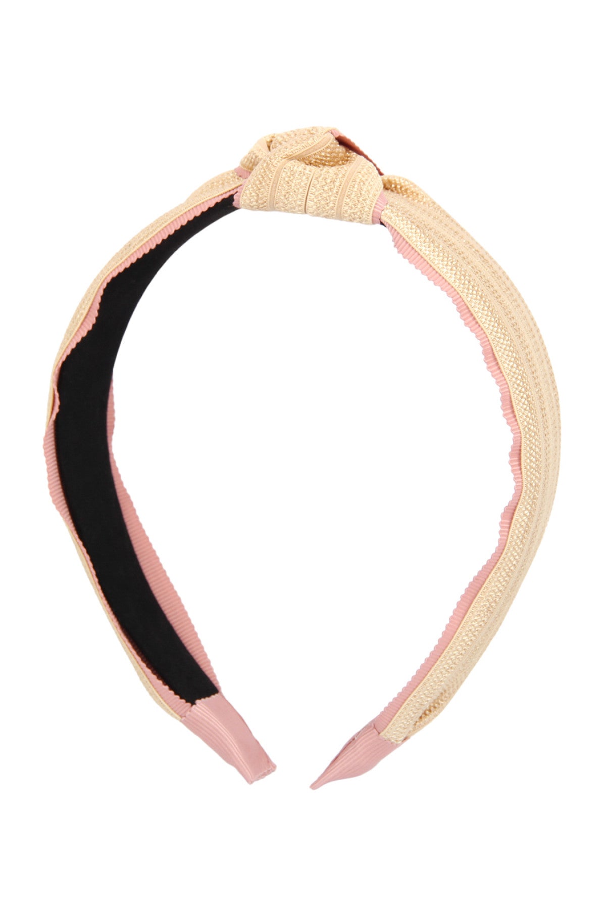 Pink Knotted Laced Fabric Headband / 6PCS