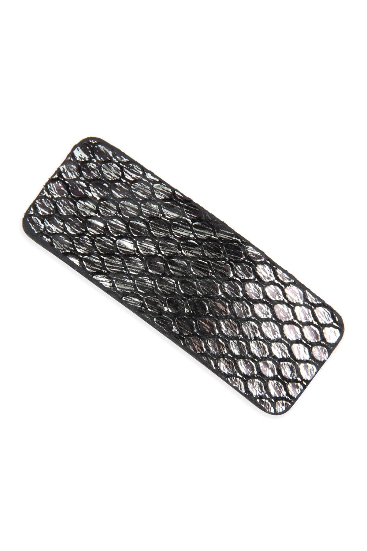 Black Animal Scale Printed Rectangular Hair Clip
