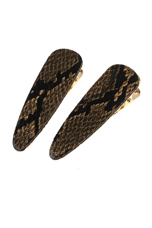 Snake Skin Leather Hair Clip Hair Accessories
