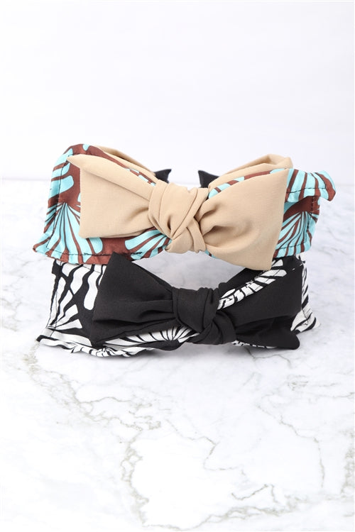 Bow Knot Print Headband Hair Accessories