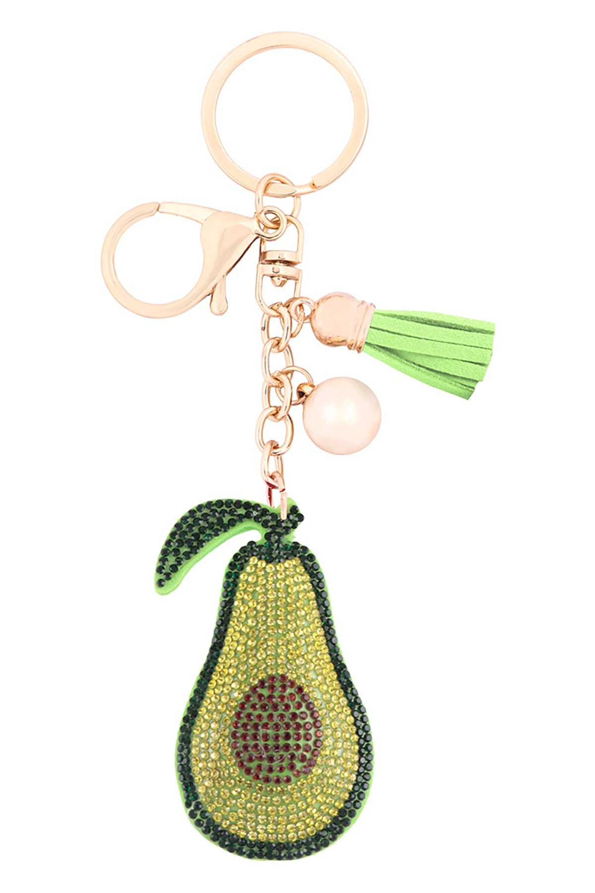 Fruit Rhinestone Tassel Keychain