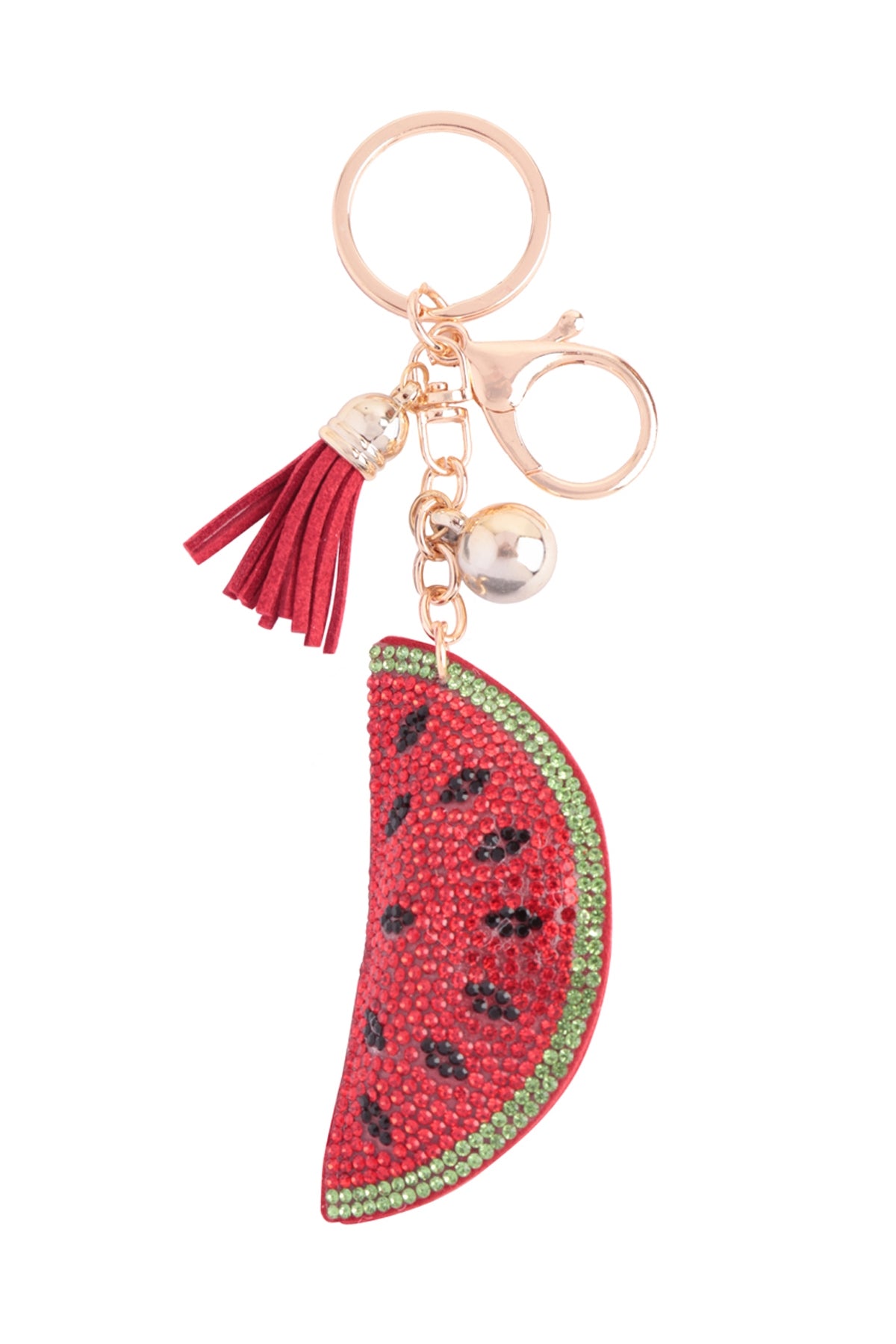 Fruit Rhinestone Tassel Keychain