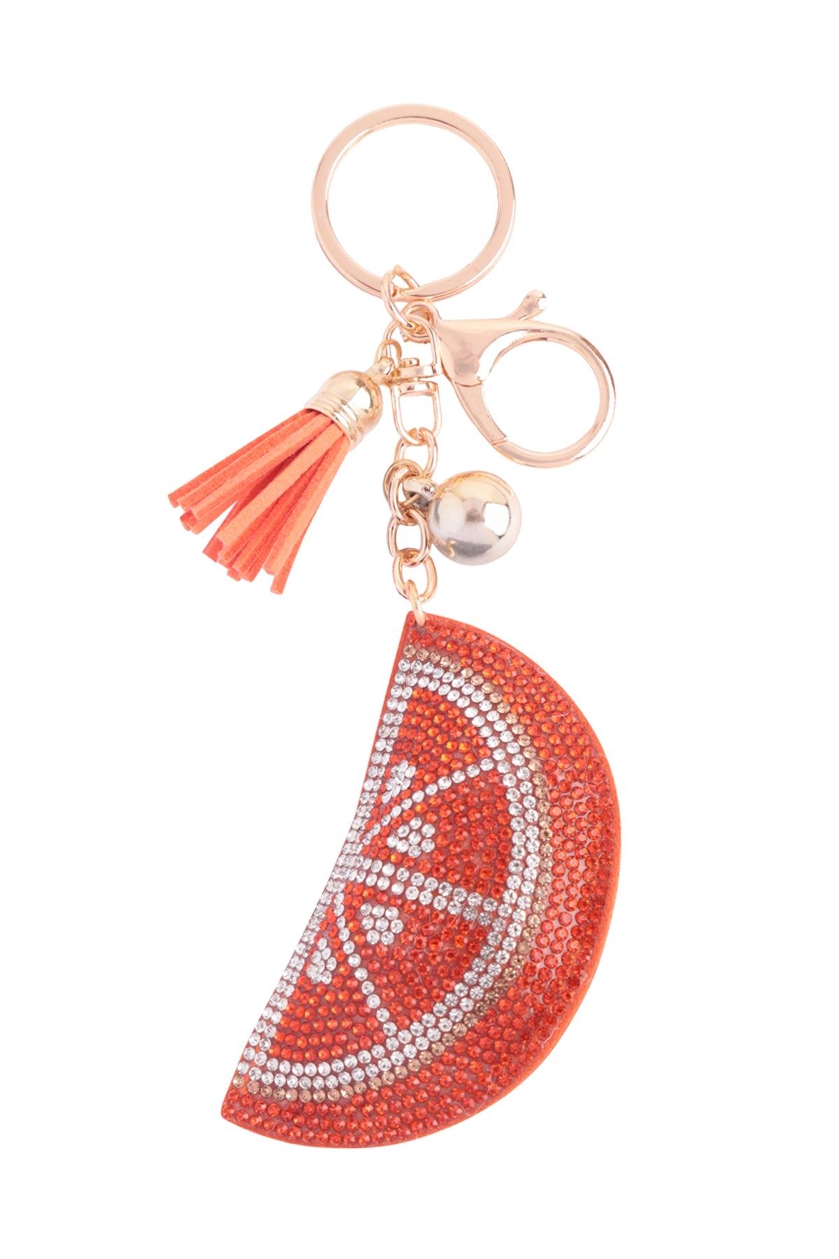 Fruit Rhinestone Tassel Keychain