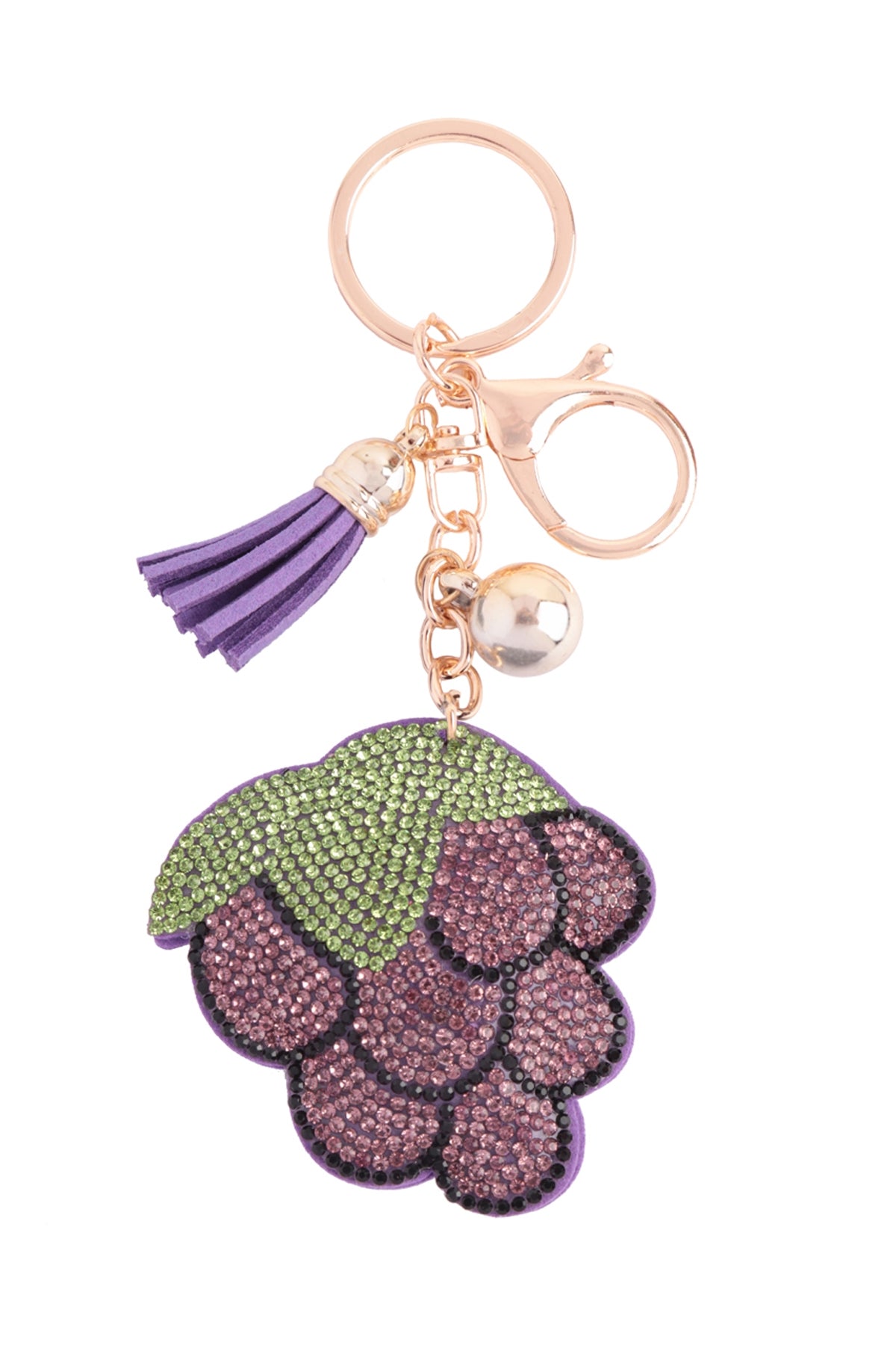 Fruit Rhinestone Tassel Keychain